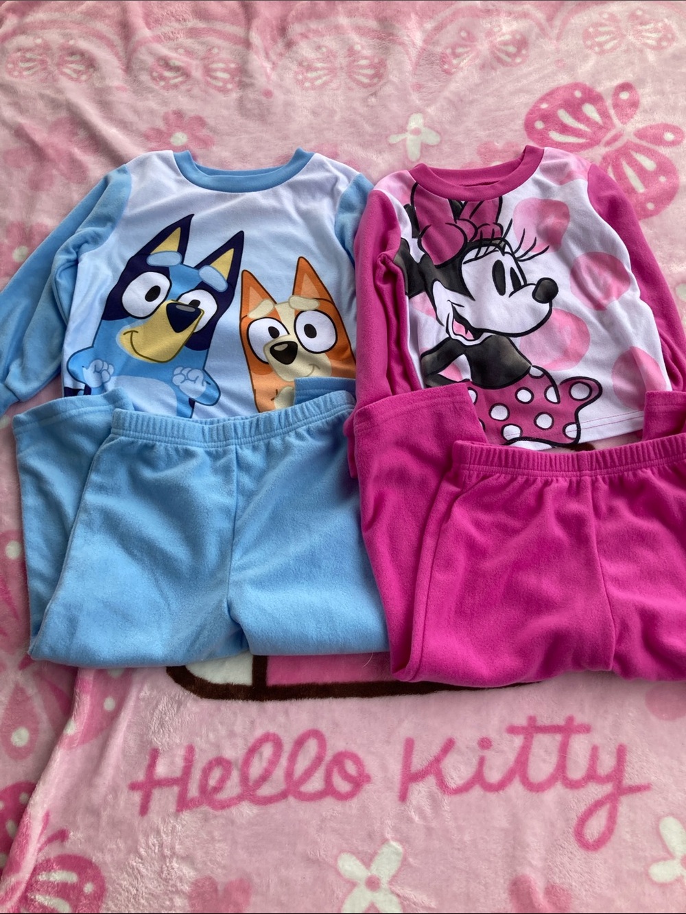 Minor mouse and bluey fleece Pajama Set
